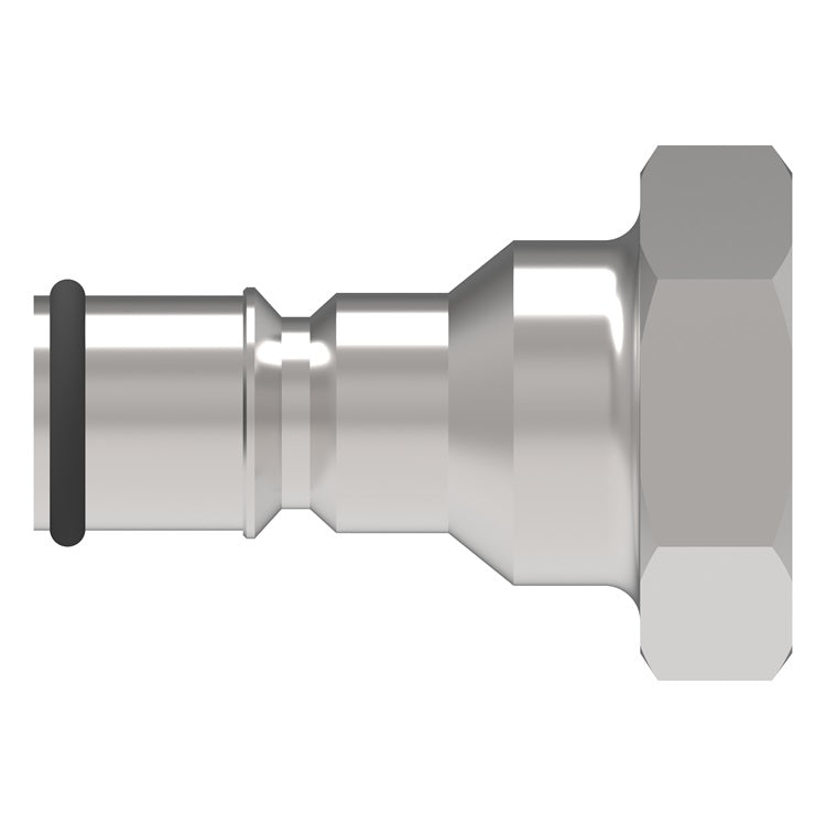 2KLS3 Hansen® by Danfoss | Food & Beverage Quick Disconnect Coupling | 2HKGL Series | 7/16-20 Female UNF x 1/4" Body Size | Plug for Liquid | NBR Seal | Stainless Steel