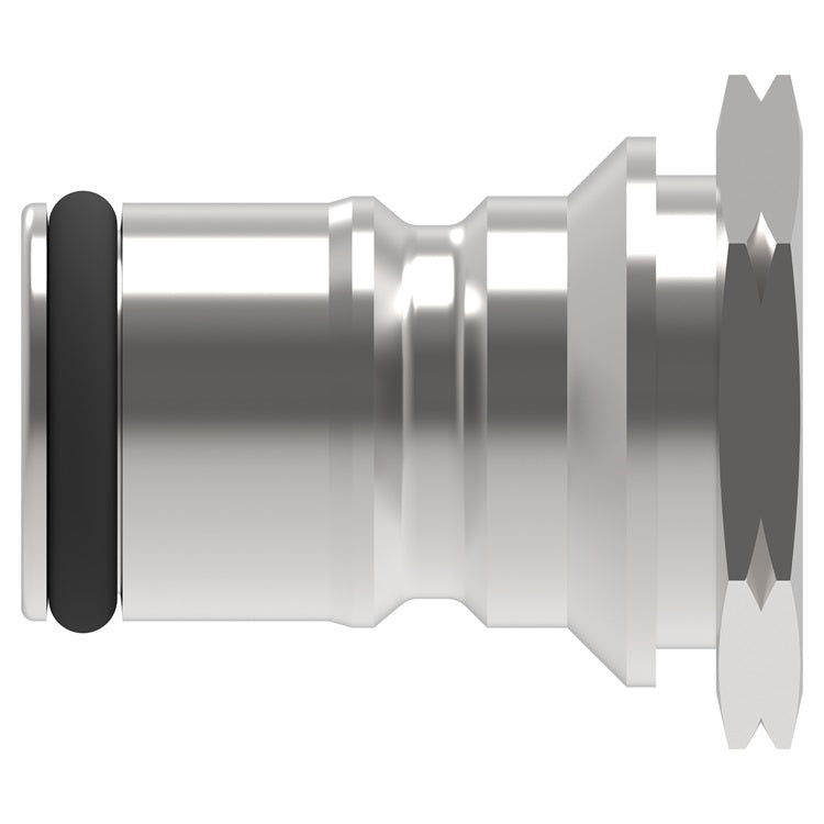 2KGC Hansen® by Danfoss | Food & Beverage Quick Disconnect Coupling | 2HKGL Series | 11/16-18 Female UNF x 1/4" Body Size | Plug for Gas | NBR Seal | Stainless Steel