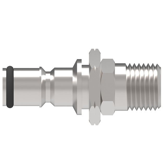 2KLF15 Hansen® by Danfoss | Food & Beverage Quick Disconnect Coupling | 2HKGL Series | 1/4" Male NPT x 1/4" Body Size | Plug for Liquid | NBR Seal | Stainless Steel