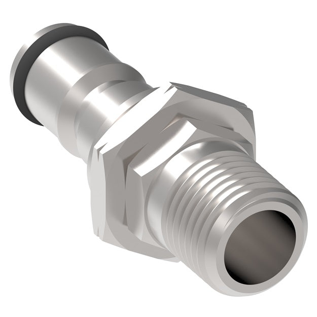 2KGF15 Hansen® by Danfoss | Food & Beverage Quick Disconnect Coupling | 2HKGL Series | 1/4" Male NPT x 1/4" Body Size | Plug for Gas | NBR Seal | Stainless Steel