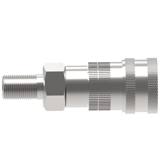 2HG20 Hansen® by Danfoss | Food & Beverage Quick Disconnect Coupling | 2HKGL Series | 3/8" Male NPT x 1/4" Body Size | Socket for Gas | NBR Seal | Stainless Steel