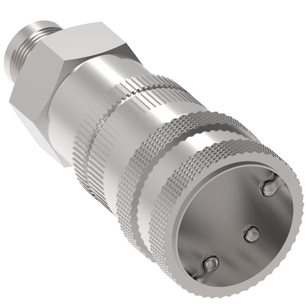 2HL720 Hansen® by Danfoss | Food & Beverage Quick Disconnect Coupling | 2HKGL Series | 7/16-20 Male UNF x 1/4" Body Size | Socket for Liquid | NBR Seal | Stainless Steel