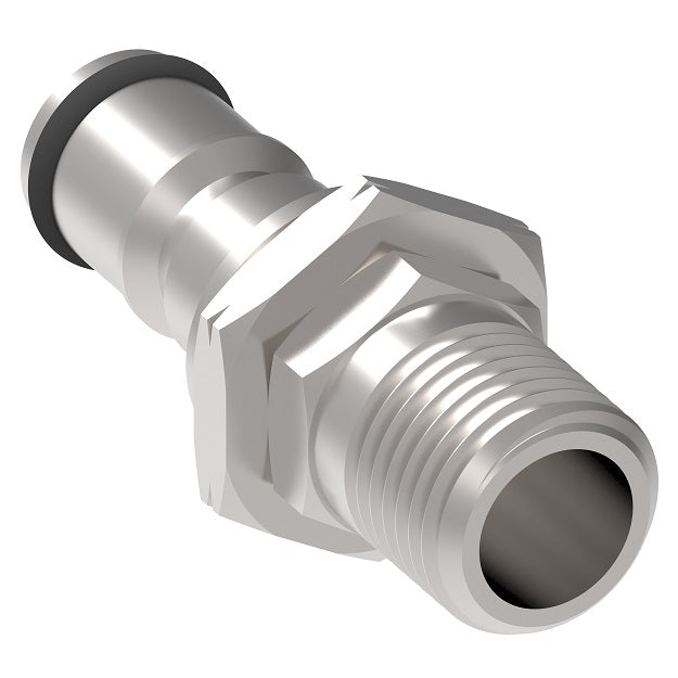 2KILF15 Hansen® by Danfoss | Quick Disconnect Coupling | 2HKIL Series | 1/4" Male NPTF x 1/4" Body Size | Plug | NBR Seal | Stainless Steel
