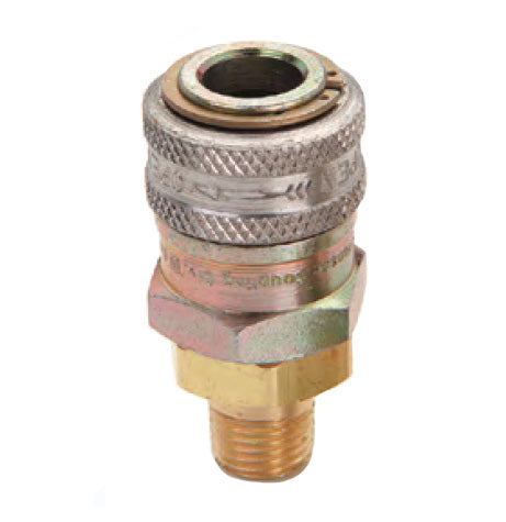 2R15 Hansen® by Danfoss | Pneumatic Quick Disconnect Coupling | 2RL Series | 1/4" Male NPTF x 1/4" Body Size | Socket | Buna-N Seal | Steel