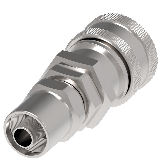 2R28P13 Hansen® by Danfoss | Pneumatic Quick Disconnect Coupling | 2RL Series | Hose Crimp End | 13/16" Hose OD | 1/2" Hose ID x 1/4" Body Size | Socket | Buna-N Seal | Steel