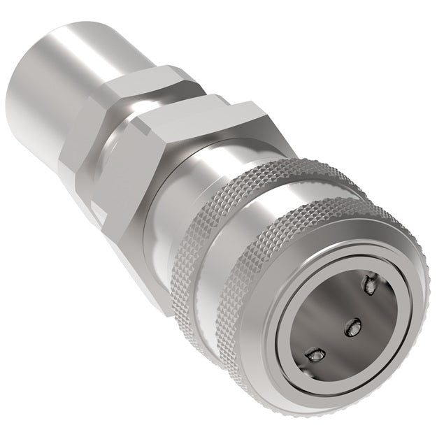 2R28P13 Hansen® by Danfoss | Pneumatic Quick Disconnect Coupling | 2RL Series | Hose Crimp End | 13/16" Hose OD | 1/2" Hose ID x 1/4" Body Size | Socket | Buna-N Seal | Steel