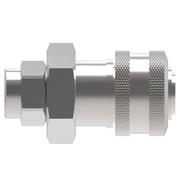 2R16 Hansen® by Danfoss | Pneumatic Quick Disconnect Coupling | 2RL Series | 1/4" Female NPTF x 1/4" Body Size | Socket | Buna-N Seal | Steel