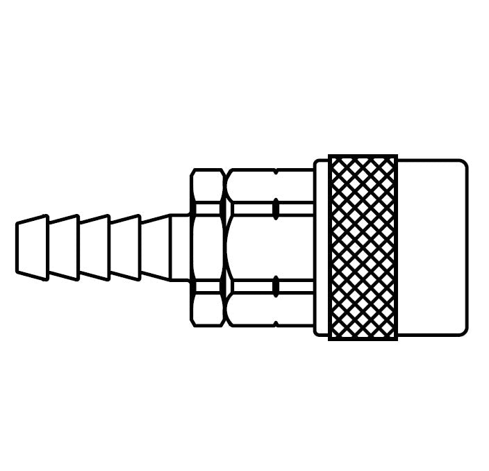 310222 Hansen® by Danfoss | Pneumatic Quick Disconnect Coupling | 310 Series | Hose Barb End | 3/8" Hose ID x 3/8" Body Size | Socket | Buna-N Seal | Steel
