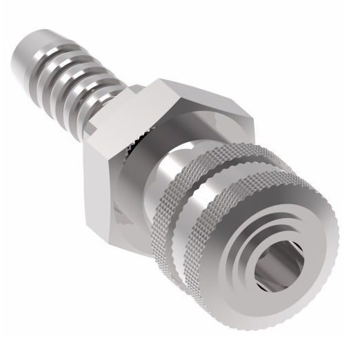 3R195 Hansen® by Danfoss | Pneumatic Quick Disconnect Coupling | 3RL Series | Hose Barb End | 5/16" Hose ID x 3/8" Body Size | Socket | Buna-N Seal | Steel