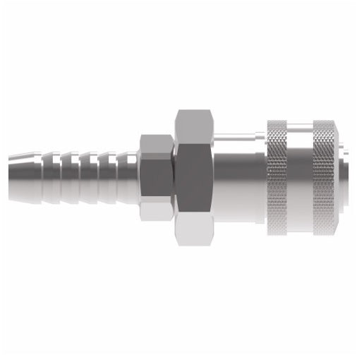 3R32 Hansen® by Danfoss | Pneumatic Quick Disconnect Coupling | 3RL Series | Hose Barb End | 3/4" Hose ID x 3/8" Body Size | Socket | Buna-N Seal | Steel