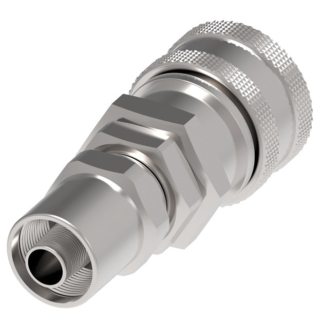 3R28P15 Hansen® by Danfoss | Pneumatic Quick Disconnect Coupling | 3RL Series | Hose Clamp End | 7/8" Hose OD | 1/2" Hose ID x 3/8" Body Size | Socket | Buna-N Seal | Steel