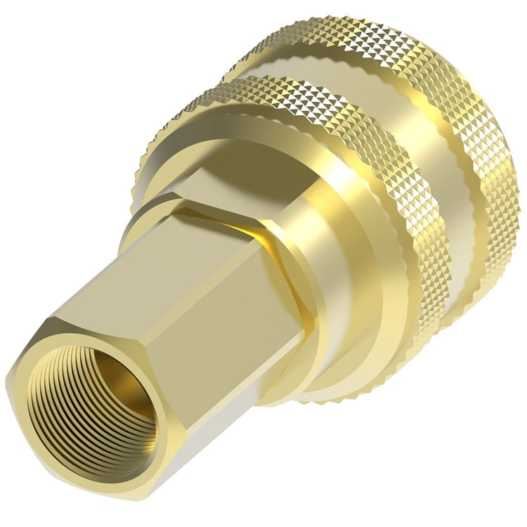 4000A Hansen® by Danfoss | Pneumatic Quick Disconnect Coupling | 4000 Series | 1/8" Female NPTF x 3/8" Body Size | Socket | NBR Seal | Brass