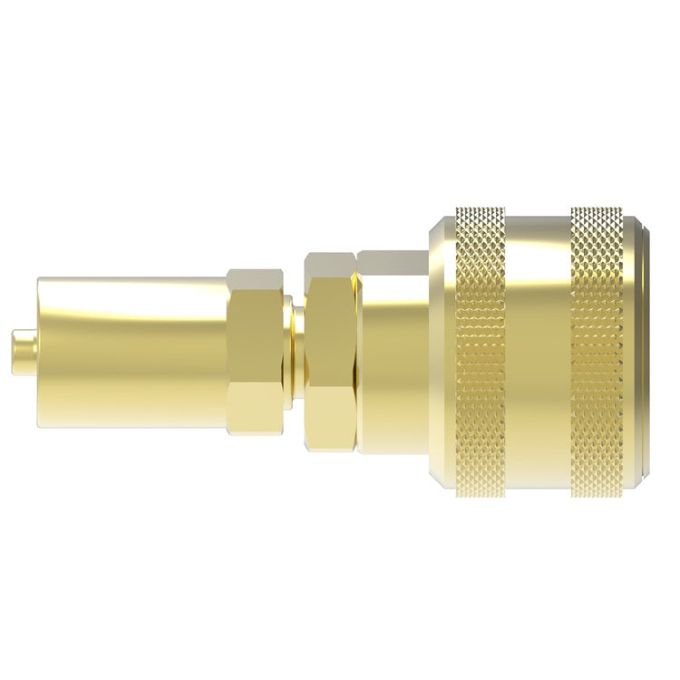 4SP13 Hansen® by Danfoss | Pneumatic Quick Disconnect Coupling | 4000 Series | Hose Crimp End | 13/16" Hose OD | 1/2" Hose ID x 3/8" Body Size | Socket | NBR Seal | Brass