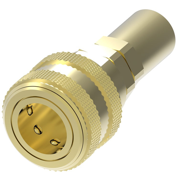 4SD11 Hansen® by Danfoss | Pneumatic Quick Disconnect Coupling | 4000 Series | Hose Crimp End | 3/4" Hose OD | 3/8" Hose ID x 3/8" Body Size | Socket | NBR Seal | Brass