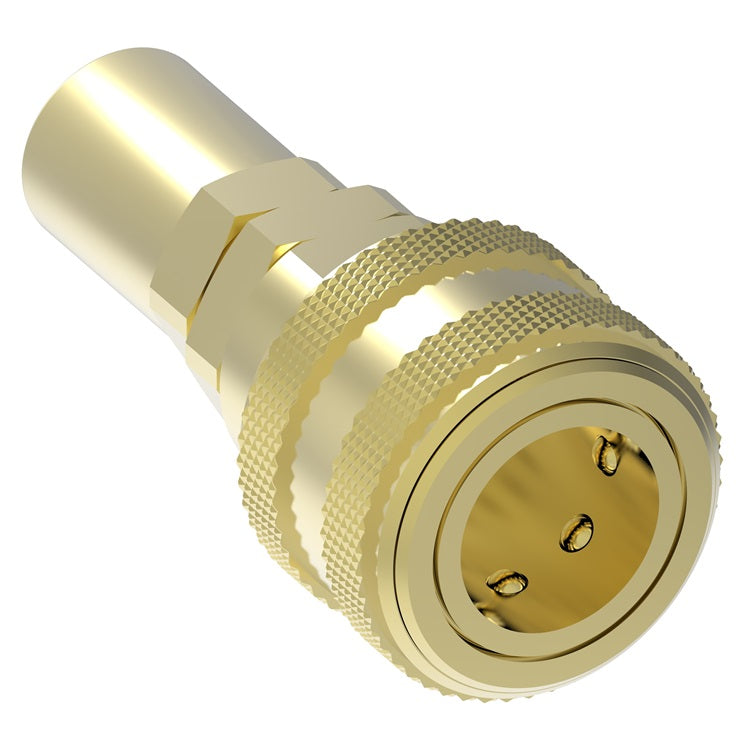 4SP13 Hansen® by Danfoss | Pneumatic Quick Disconnect Coupling | 4000 Series | Hose Crimp End | 13/16" Hose OD | 1/2" Hose ID x 3/8" Body Size | Socket | NBR Seal | Brass