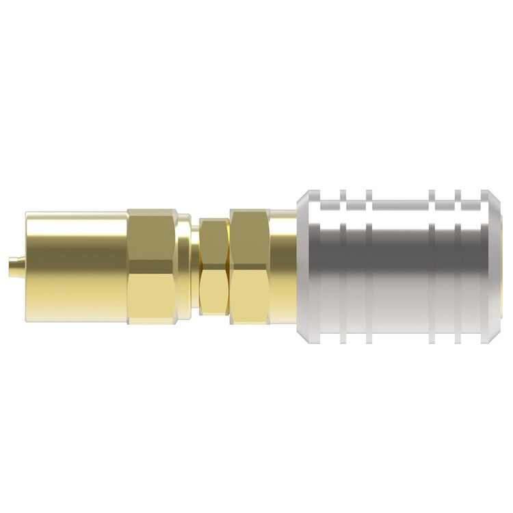 40SD11 Hansen® by Danfoss | Pneumatic Quick Disconnect Coupling | 400 Series | Hose Crimp End | 3/4" Hose OD | 3/8" Hose ID x 3/8" Body Size | Socket | NBR Seal | Brass