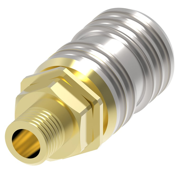 450 Hansen® by Danfoss | Pneumatic Quick Disconnect Coupling | 400 Series | 1/2" Male NPTF x 3/8" Body Size | Socket | NBR Seal | Brass