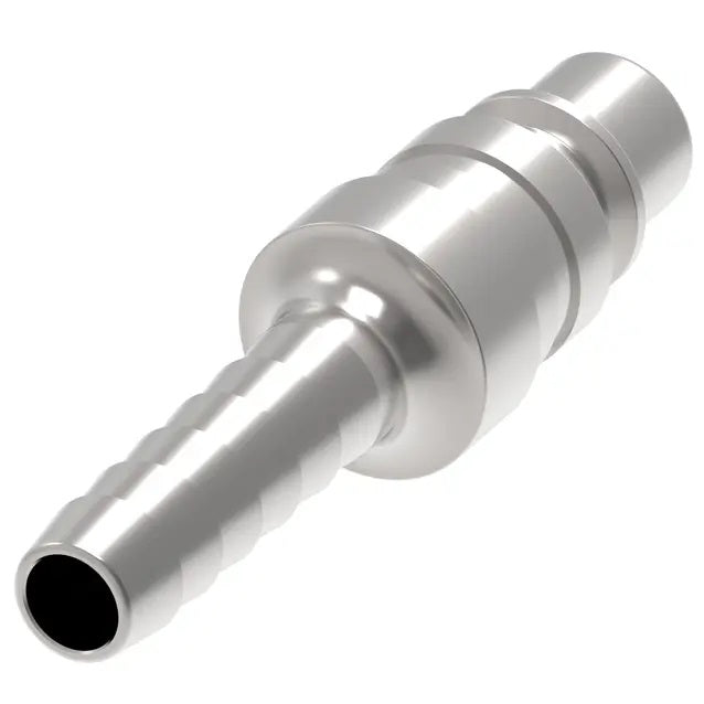 404 Hansen® by Danfoss | Pneumatic Quick Disconnect Coupling | 400 Series / 4000 Series | Hose Barb End | 1/4" Hose ID x 3/8" Body Size | Plug | Steel