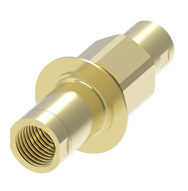 5111-16B Hansen® by Danfoss | Quick Disconnect Coupling | 5100 Series | 1" Female NPT x 1" Thread to Connect | Complete Plug and Socket Set | NBR Seal | Valved without Flange | Brass/Steel