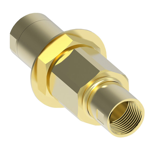 5111-4B Hansen® by Danfoss | Quick Disconnect Coupling | 5100 Series | 1/8" Female NPT x 1/4" Thread to Connect | Complete Plug and Socket Set | NBR Seal | Valved without Flange | Brass/Steel