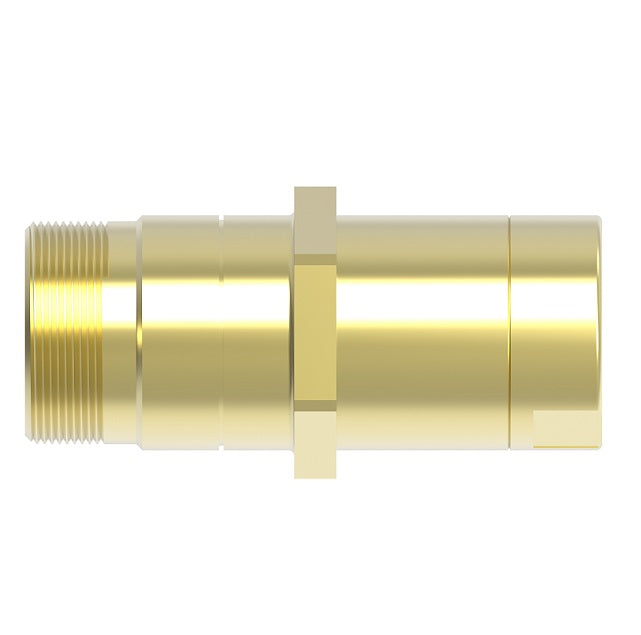 5100-S2-8B Hansen® by Danfoss | Quick Disconnect Coupling | 5100 Series | 3/8" Female NPT x 1/2" Thread to Connect | Plug | NBR Seal | Valved without Flange | Brass