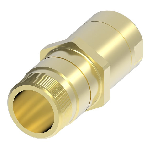 5100-S2-16B Hansen® by Danfoss | Quick Disconnect Coupling | 5100 Series | 1" Female NPT x 1" Thread to Connect | Plug | NBR Seal | Valved without Flange | Brass