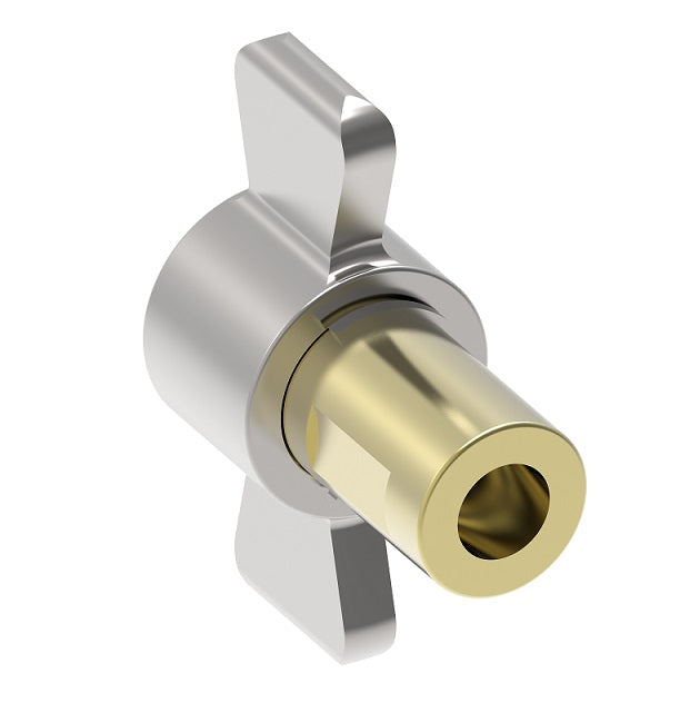 5100-S5-10B Hansen® by Danfoss | Quick Disconnect Coupling | 5100 Series | 1/2" Female NPT x 5/8" Thread to Connect | Socket | NBR Seal | Valved with Wing Nut Less Flange | Brass/Steel