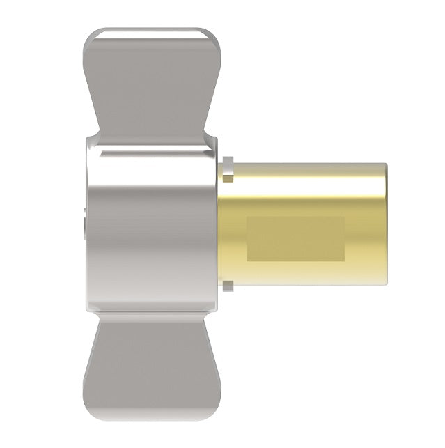 5100-S5-12B Hansen® by Danfoss | Quick Disconnect Coupling | 5100 Series | 3/4" Female NPT x 3/4" Thread to Connect | Socket | NBR Seal | Valved with Wing Nut Less Flange | Brass/Steel