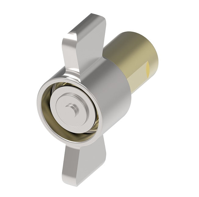 5100-S5-10B Hansen® by Danfoss | Quick Disconnect Coupling | 5100 Series | 1/2" Female NPT x 5/8" Thread to Connect | Socket | NBR Seal | Valved with Wing Nut Less Flange | Brass/Steel