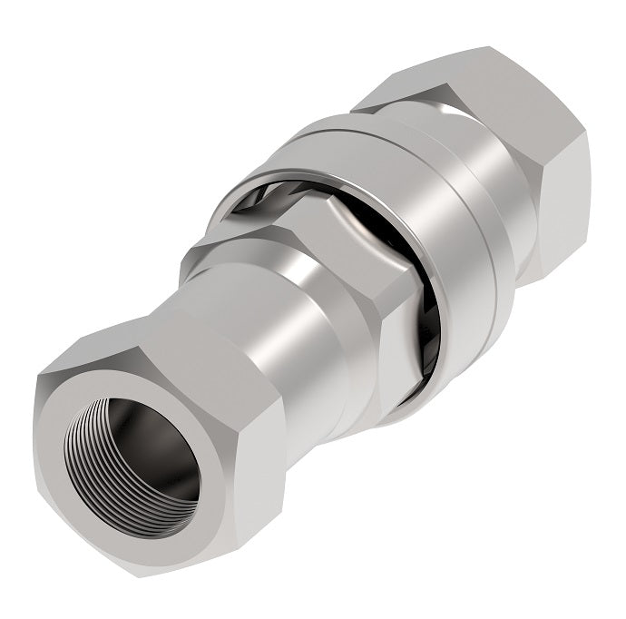 5606-12-12S Hansen® by Danfoss | Quick Disconnect Coupling | 5600 Series | 3/4" Female SAE O-Ring Boss x 1-1/16" ISO 7241 Type A | Complete Plug and Socket Set | Valved | Buna-N Seal | Carbon Steel