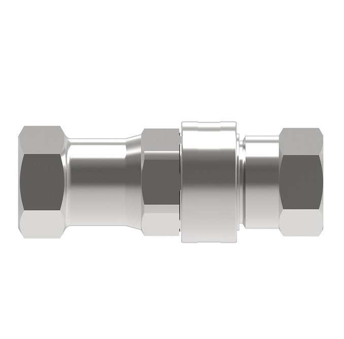 5606-10-10S Hansen® by Danfoss | Quick Disconnect Coupling | 5600 Series | 5/8" Female SAE O-Ring Boss x 7/8" ISO 7241 Type A | Complete Plug and Socket Set | Valved | Buna-N Seal | Carbon Steel