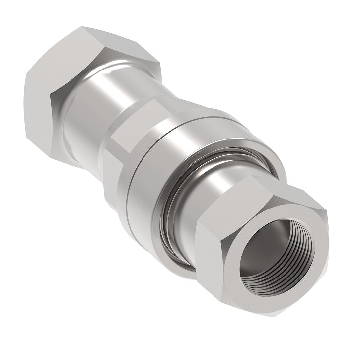 5606-10-10S Hansen® by Danfoss | Quick Disconnect Coupling | 5600 Series | 5/8" Female SAE O-Ring Boss x 7/8" ISO 7241 Type A | Complete Plug and Socket Set | Valved | Buna-N Seal | Carbon Steel
