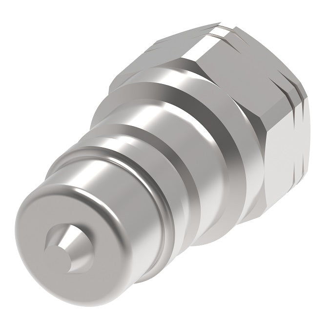 5610-4-4S Hansen® by Danfoss | Quick Disconnect Coupling | 5600 Series | 1/4" Female SAE O-Ring Boss x 7/16" ISO 7241 Type A | Plug | Valved | Buna-N Seal | Carbon Steel