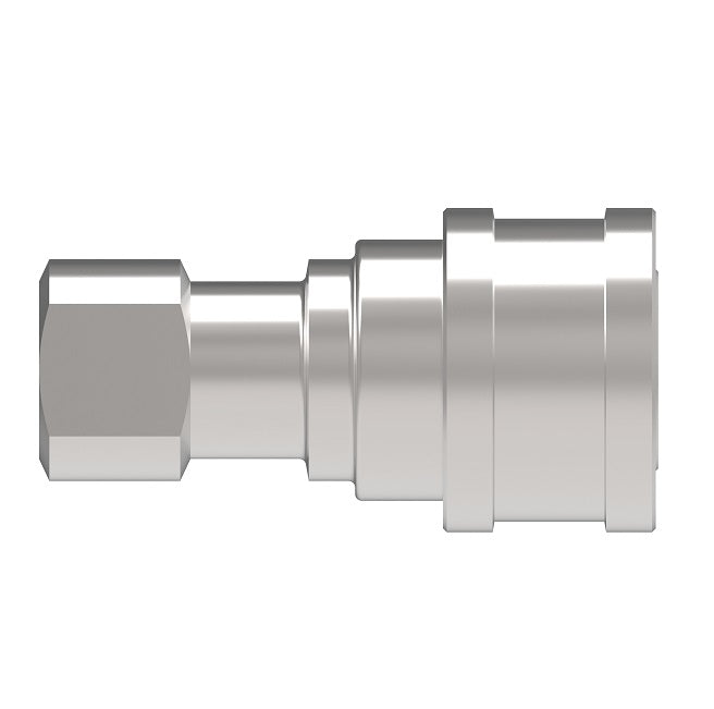 G5622-8-10 Hansen® by Danfoss | Quick Disconnect Coupling | 5600 Series | 1/2" Female BSP x 5/8" ISO 7241-1 Type A | Socket | Valved | Buna-N Seal | Carbon Steel