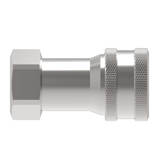 5608-16-16S Hansen® by Danfoss | Quick Disconnect Coupling | 5600 Series | 1" Female SAE O-Ring Boss x 1-5/16" ISO 7241 Type A | Socket | Valved | Buna-N Seal | Carbon Steel