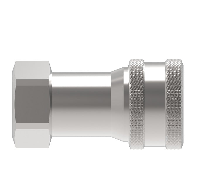 5601-12-12S Hansen® by Danfoss | Quick Disconnect Coupling | 5600 Series | 3/4" Female NPT x 3/4" ISO 7241 Type A | Socket | Valved | Buna-N Seal | Carbon Steel