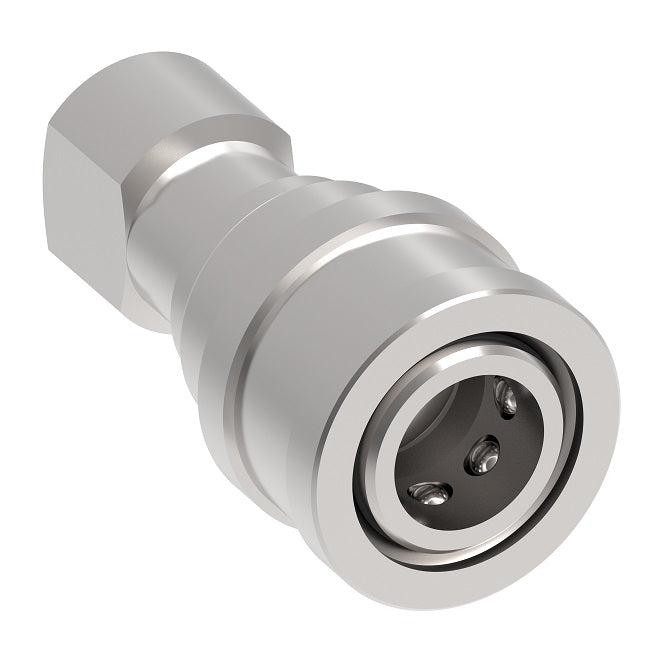 G5622-6-6 Hansen® by Danfoss | Quick Disconnect Coupling | 5600 Series | 3/8" Female BSP x 3/8" ISO 7241-1 Type A | Socket | Valved | Buna-N Seal | Carbon Steel