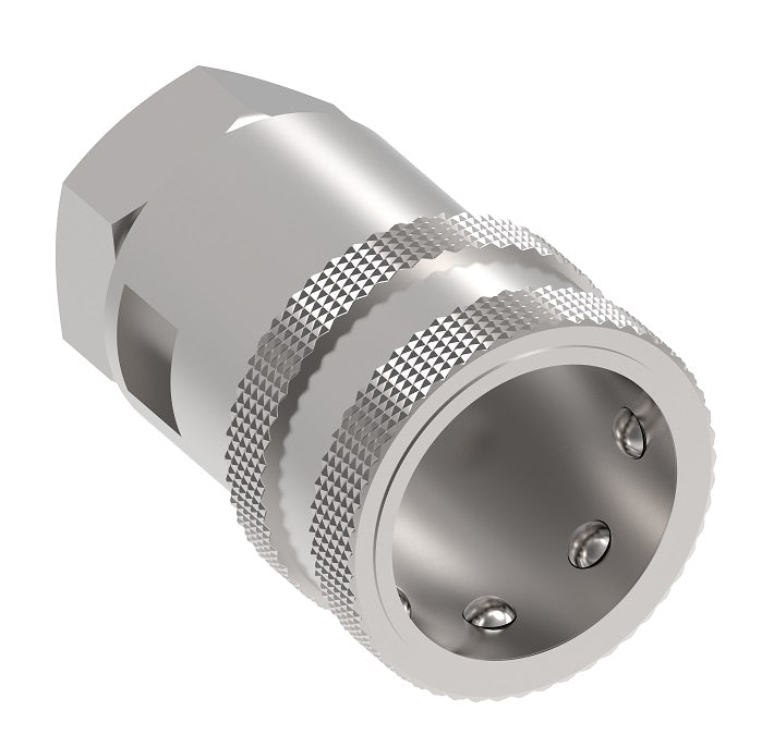5651-8-10S Hansen® by Danfoss | Quick Disconnect Coupling | 5600 Series | 1/2" Female NPT x 5/8" ISO 7241 Type A | Socket | Valved (Connect Under Pressure Style) | Buna-N Seal | Carbon Steel