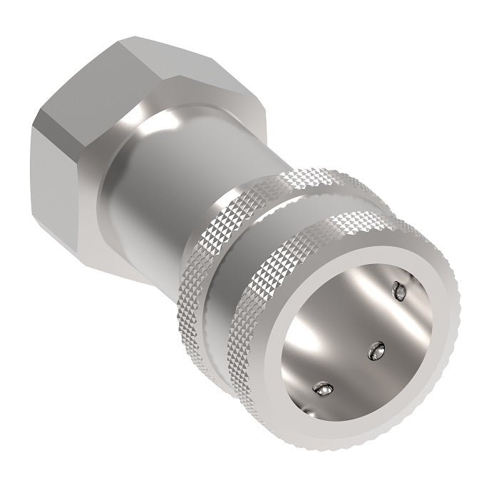 5643-4-4S Hansen® by Danfoss | Quick Disconnect Coupling | 5600 Series | 1/4" Female NPT x 1/4" ISO 7241 Type A | Socket | Valved | EPDM Seal | Carbon Steel