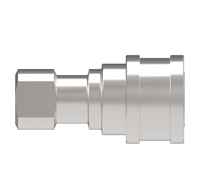 FD56-1270-12-12 Hansen® by Danfoss | Quick Disconnect Coupling | 5600 Series | 3/4" Female SAE O-Ring Boss x 1-1/16" ISO 7241 Type A | Socket | Valved with Sleeve Lock | Buna-N Seal | Carbon Steel