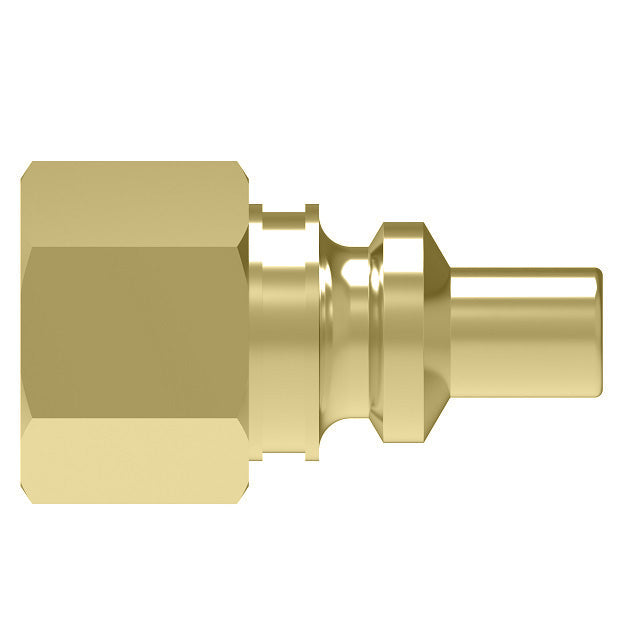 02A Hansen® by Danfoss | Quick Disconnect Coupling | 600 Series | 1/4" Female NPTF x 1/4" Body Size | Standard Plug | Without Sleeve Lock | Buna-N Seal | Brass