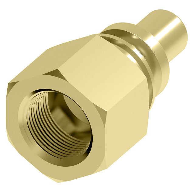 02A Hansen® by Danfoss | Quick Disconnect Coupling | 600 Series | 1/4" Female NPTF x 1/4" Body Size | Standard Plug | Without Sleeve Lock | Buna-N Seal | Brass