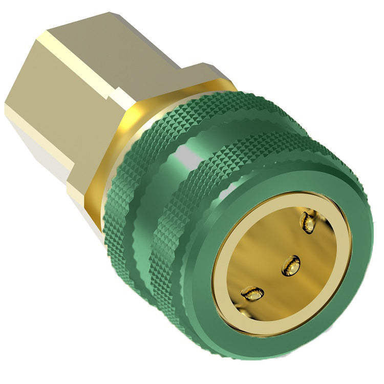GR602SL Hansen® by Danfoss | Quick Disconnect Coupling | 600 Series | 1/4" Female NPTF x 1/4" Body Size | Oxygen Service Socket | With Sleeve Lock | Buna-N Seal | Brass