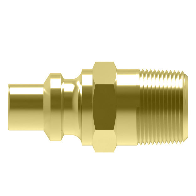 03A Hansen® by Danfoss | Quick Disconnect Coupling | 600 Series | 1/4" Male NPTF x 1/4" Body Size | Standard Plug | Without Sleeve Lock | Buna-N Seal | Brass
