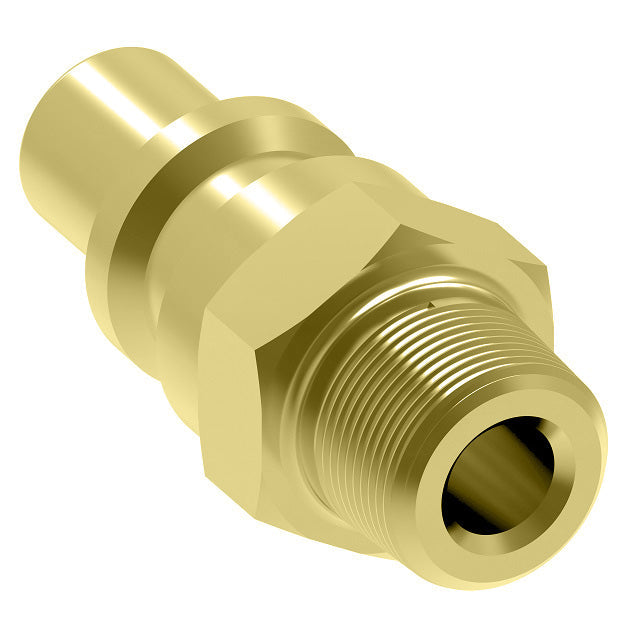01A Hansen® by Danfoss | Quick Disconnect Coupling | 600 Series | 1/8" Male NPTF x 1/4" Body Size | Standard Plug | Without Sleeve Lock | Buna-N Seal | Brass