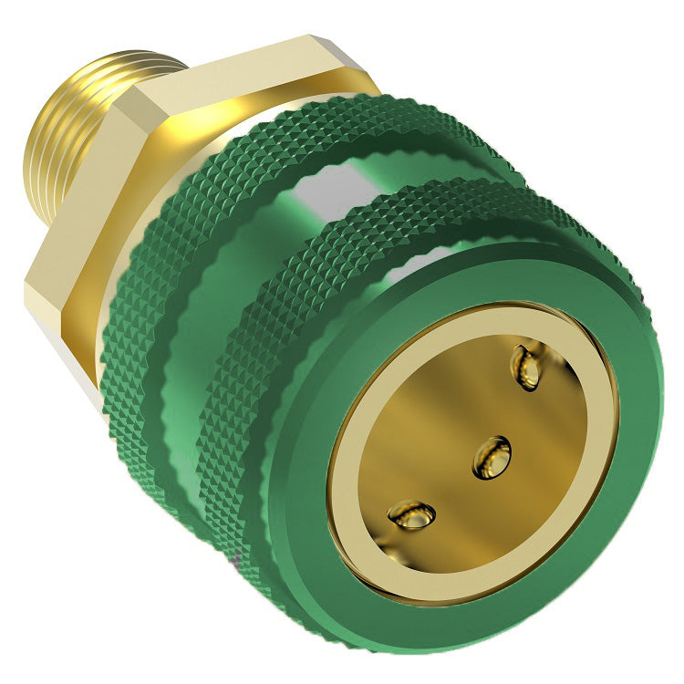 GR605SL Hansen® by Danfoss | Quick Disconnect Coupling | 600 Series | 3/8" Male NPTF x 1/4" Body Size | Oxygen Service Socket | With Sleeve Lock | Buna-N Seal | Brass
