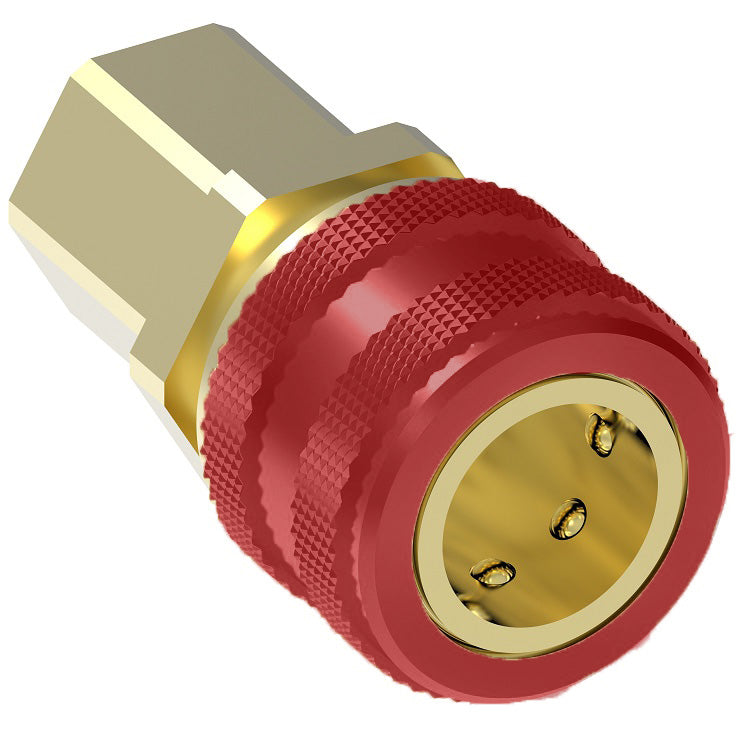 RD702SL Hansen® by Danfoss | Quick Disconnect Coupling | 700 Series | 1/4" Female NPTF x 1/4" Body Size | Acetylene Service Socket | With Sleeve Lock | Buna-N Seal | Brass
