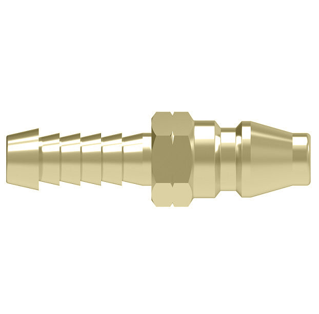 A9 Hansen® by Danfoss | Quick Disconnect Coupling | 700 Series | Hose Barb End | 3/8" Hose ID x 1/4" Body Size | Standard Plug | Without Sleeve Lock | Buna-N Seal | Brass