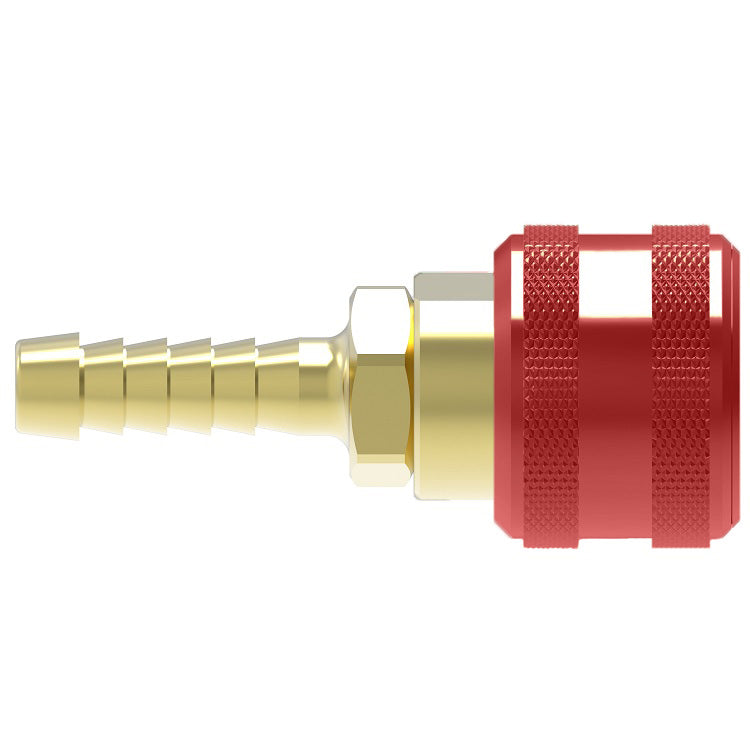 RD708 Hansen® by Danfoss | Quick Disconnect Coupling | 700 Series | Hose Barb End | 3/8" Hose ID x 1/4" Body Size | Standard Socket | Without Sleeve Lock | Buna-N Seal | Brass