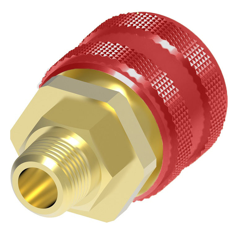RD704L Hansen® by Danfoss | Quick Disconnect Coupling | 700 Series | 9/16" Male UNF x 1/4" Body Size | Standard Socket | Without Sleeve Lock | Buna-N Seal | Brass